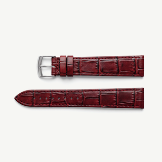 Cinturino Rosso in Vera Pelle Effetto Coccodrillo