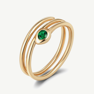 Anello Fabiani Serpente in Oro con Zirconi Verdi