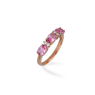 Anello Fabiani trilogy in oro rosa 9Kt con zirconi - Fabiani Gioiellerie