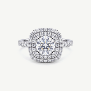 Anello Quadrato con Pavè di Moissaniti - Monaé