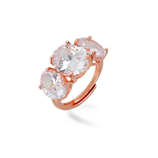 Anello Fabiani Trilogy in argento 925 rosato con zirconi - Fabiani Gioiellerie