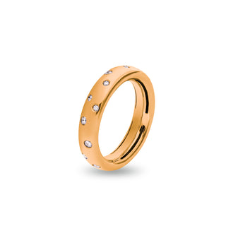 Anello Fabiani a fascia in oro rosa 18Kt con diamanti - Fabiani Gioiellerie