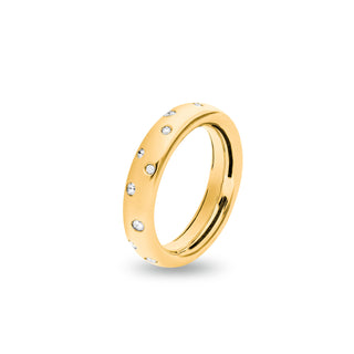 Anello Fabiani a fascia in oro giallo 18Kt con diamanti - Fabiani Gioiellerie