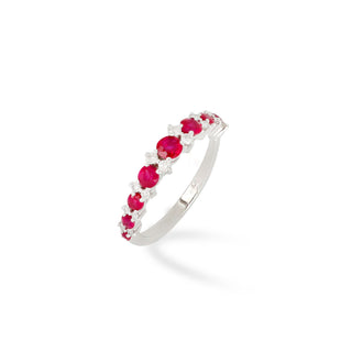 Anello Fabiani in oro bianco 18Kt con diamanti e zaffiri - Fabiani Gioiellerie