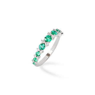 Anello Fabiani in oro bianco 18Kt con diamanti e zaffiri - Fabiani Gioiellerie