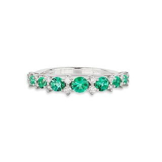 Anello Fabiani in oro bianco 18Kt con diamanti e zaffiri - Fabiani Gioiellerie
