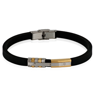 Bracciale Meridien uomo in acciaio e caucciù - Fabiani Gioiellerie