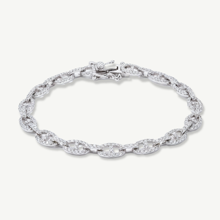 Bracciale Fabiani in argento 925 con maglie pavé di zirconi