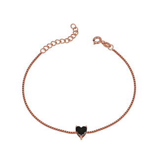Bracciale Fabiani in argento rosato con zircone a cuore - Fabiani Gioiellerie
