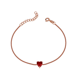 Bracciale Fabiani in argento rosato con zircone a cuore - Fabiani Gioiellerie