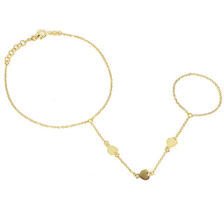 Bracciale baciamano Fabiani in argento 925 dorato con cuori - Fabiani Gioiellerie