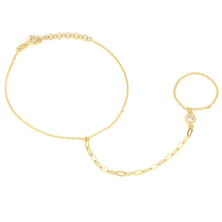 Bracciale baciamano Fabiani in argento 925 dorato con zircone - Fabiani Gioiellerie