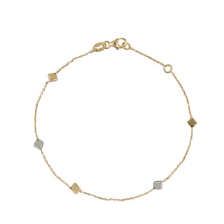 Bracciale Fabiani in oro giallo e bianco 18Kt con cubi - Fabiani Gioiellerie