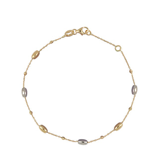 Bracciale Fabiani a chicco di riso in oro giallo e bianco 18Kt - Fabiani Gioiellerie