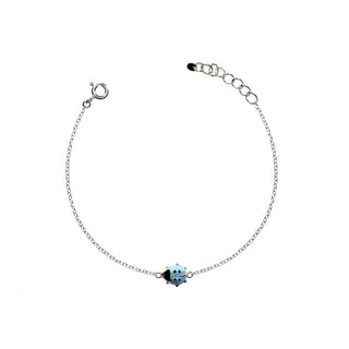 Bracciale Fabiani in argento 925 con coccinella celeste - Fabiani Gioiellerie