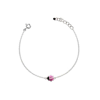 Bracciale Fabiani in argento 925 con coccinella rosa - Fabiani Gioiellerie