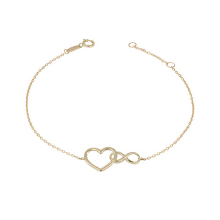 Bracciale Fabiani in oro giallo 9Kt con cuore e infinito - Fabiani Gioiellerie