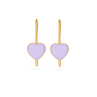 Orecchini Fabiani Bambina Cuore Smaltato Oro Giallo 18Kt