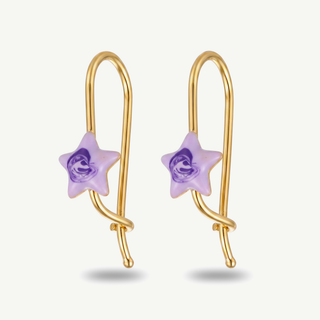 Orecchini Fabiani Bambino con stella smaltata in oro giallo 9Kt