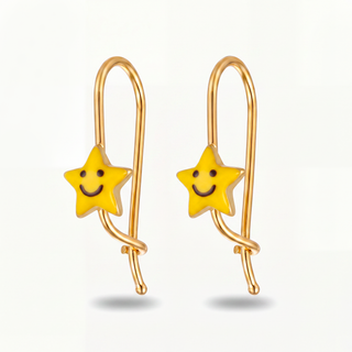 Orecchini Fabiani Bambino con stella smaltata in oro giallo 9Kt