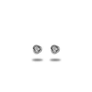 Orecchini Fabiani in oro bianco 9Kt con zircone - Fabiani Gioiellerie