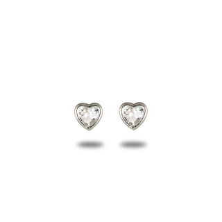 Orecchini Fabiani punto luce oro bianco 9Kt a cuore - Fabiani Gioiellerie