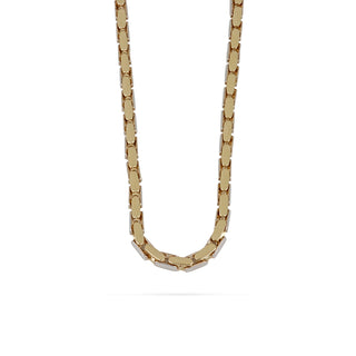 Collana Fabiani a maglia cardano in oro giallo e bianco 14Kt - Fabiani Gioiellerie