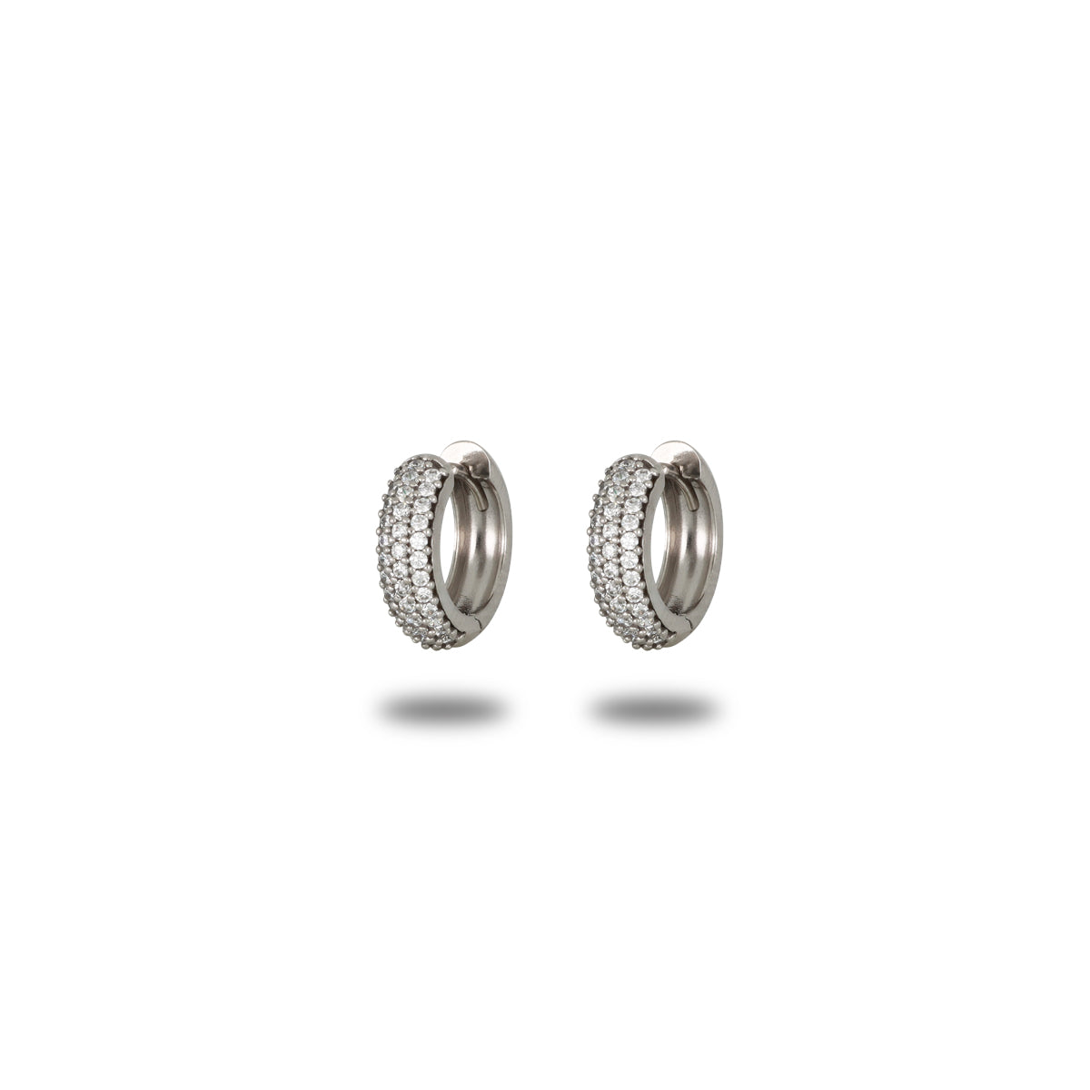 EVER FAITH Set Di 3 Orecchini A Cerchio Con Zirconi - Placcati Oro 14K E Argento 925 Ipoallergenici Per Donne