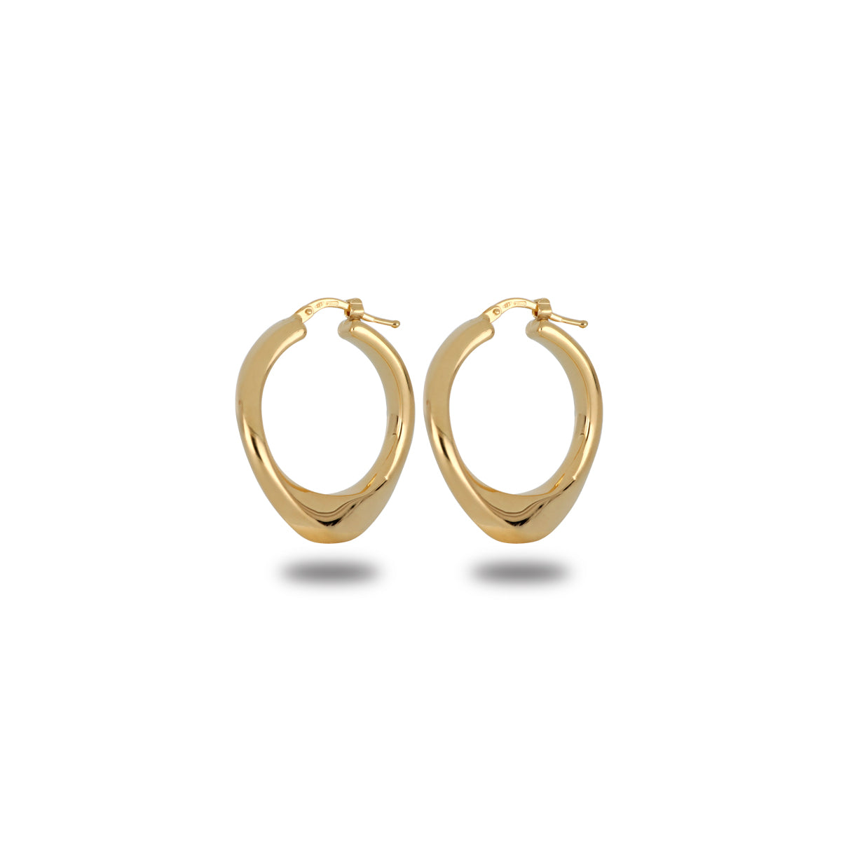 Orecchini A Cerchio Sottili Vintage In Oro Giallo 14k - Gioielli - Foto 11