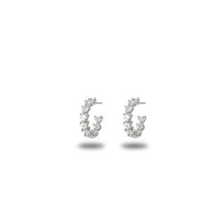 Orecchini Fabiani cerchi  in argento 925 con zirconi a cuore - Fabiani Gioiellerie