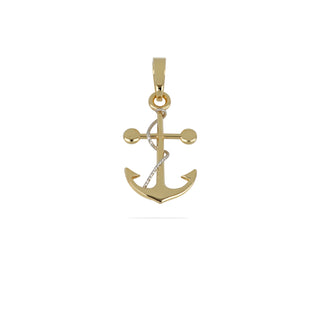 Ciondolo Fabiani ancora in oro giallo e bianco 18Kt - Fabiani Gioiellerie