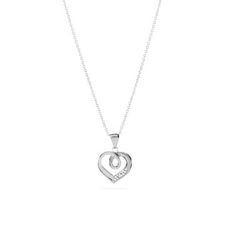 Collana Fabiani in argento con pendente cuore in oro bianco 18Kt e zirconi - Fabiani Gioiellerie