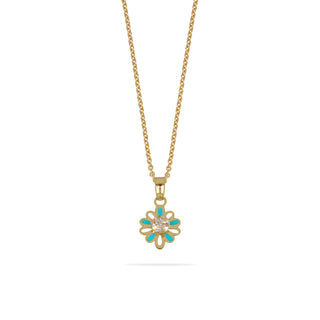 Collana Fabiani in argento con pendente in oro giallo 9Kt e zircone - Fabiani Gioiellerie