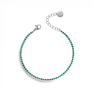 Bracciale Tennis Acciaio con Zirconi Verdi Meridien Jewels