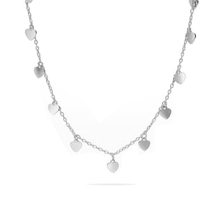 Collana Acciaio Cuori Pendenti 48 cm Meridien Jewels