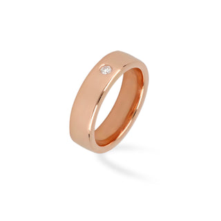 Anello Fede Fabiani in oro rosa 18Kt con diamante taglio brillante - Fabiani Gioiellerie