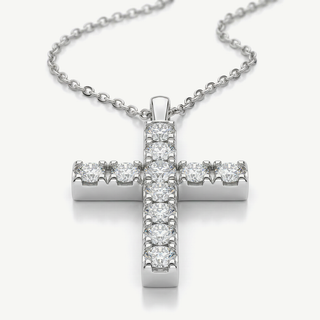 Collana Fabiani Con Croce in Oro Bianco