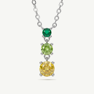 Collana Fabiani in argento 925 con tre pietre colorate a gradazione