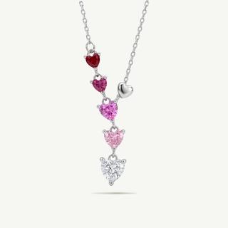 Collana Fabiani in argento 925 con pendente a cuori colorati