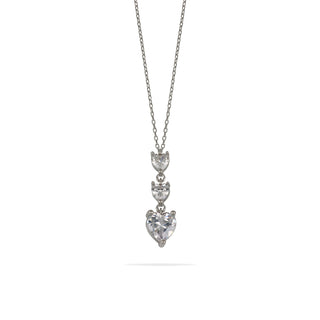 Collana Fabiani in argento 925 con pendente di zirconi a cuore - Fabiani Gioiellerie