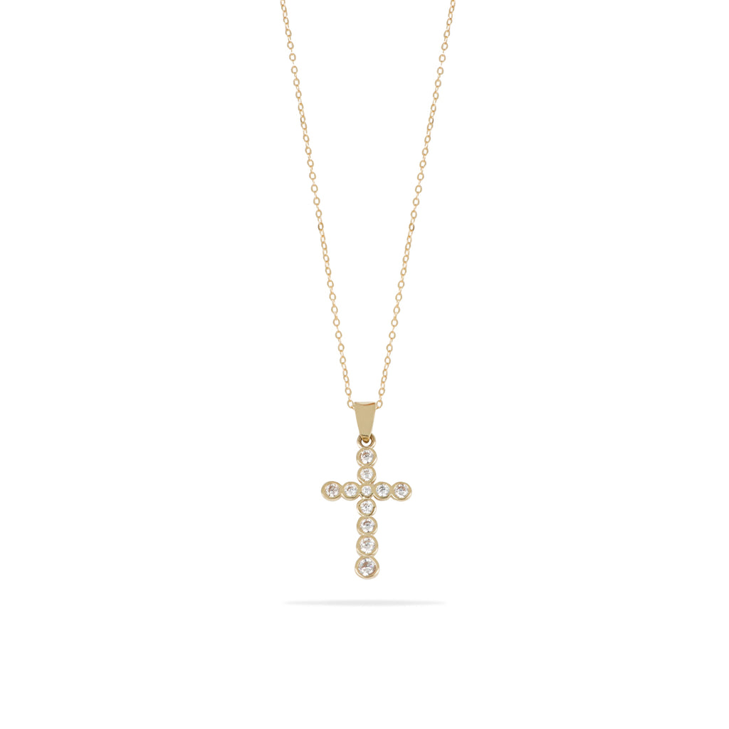 Collana con croce minuscola, collana con ciondolo a croce cristiana in oro 14K, collana con ciondolo a croce piccola, minimalista, collana per donna, regali cristiani - Italia