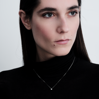 Collana Fabiani in oro bianco con diamante taglio brillante