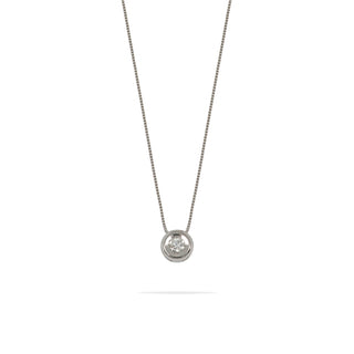 Collana Fabiani punto luce in oro bianco 18Kt con diamante taglio brillante - Fabiani Gioiellerie