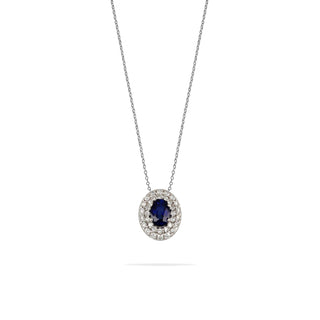 Collana Fabiani in oro bianco con zaffiro e diamanti - Fabiani Gioiellerie