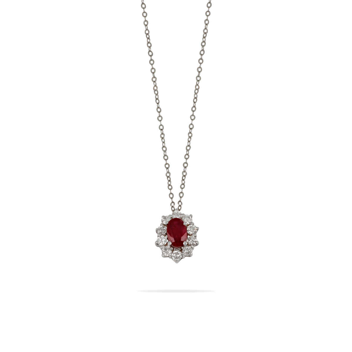 Collana Cuore Rubino rosso e Diamanti – Morosini Gioielli