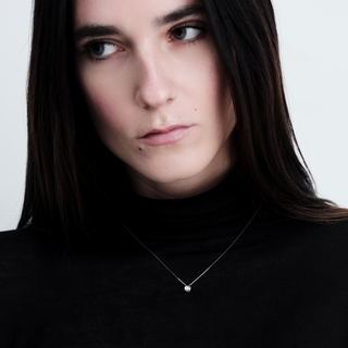 Collana Fabiani con diamante 0,02 Ct in oro bianco 18 kt