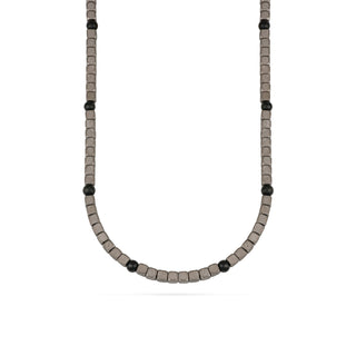 Collana T gioielli con elementi in titanio e onice - Fabiani Gioiellerie