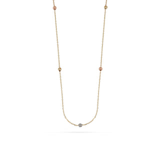 Collana Fabiani con sfere in oro giallo, bianco e rosa 9Kt - Fabiani Gioiellerie