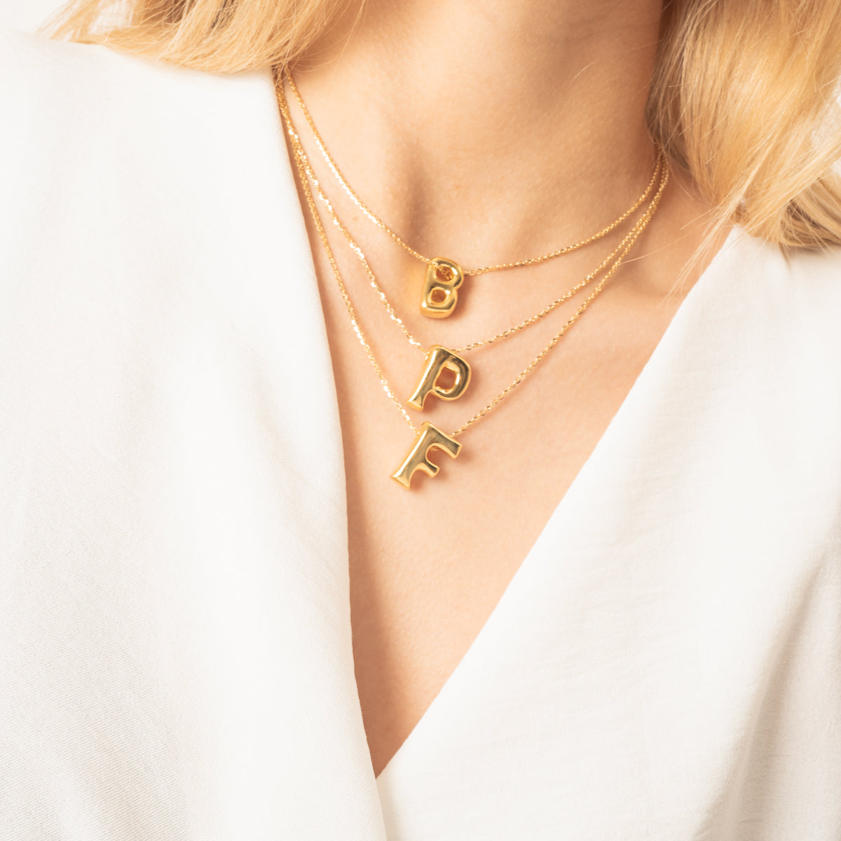 Collana Con Ciondolo Iniziale In Oro, Placcata In Oro 14k - Foto 2