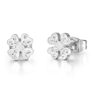 Luca Barra Four Leaf Clover Earrings